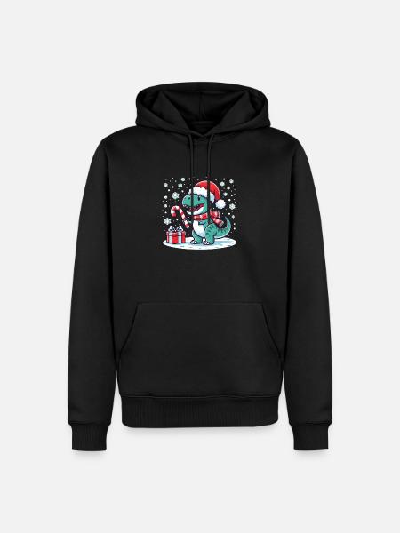 Christmas T-Rex - Men’s Premium Organic Hoodie - black