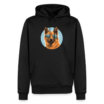 Finnischer Spitz 2 - Männer Premium Bio Hoodie - Schwarz - Vorne - Nico (187cm)