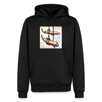 Sous-marin #3 - Sweat à capuche Premium bio Homme - noir - Devant - Nico (187cm)