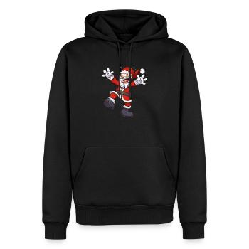 Père Noël effrayé - Sweat à capuche Premium bio Homme - noir - Devant - Nico (187cm)