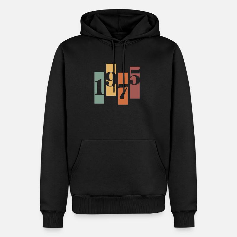 1975 vintage rétro - Sweat à capuche Premium bio Homme - noir