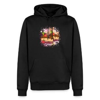 Kuchen - Männer Premium Bio Hoodie - Schwarz - Vorne - Nico (187cm)