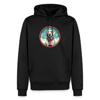 Labrador Retriever Hund Weihnachten, Liebe Hunde - Männer Premium Bio Hoodie - Schwarz - Vorne - Nico (187cm)