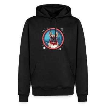Französische Bulldogge Hund Weihnachten, Liebeshunde - Männer Premium Bio Hoodie - Schwarz - Vorne - Nico (187cm)