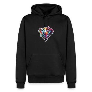 Diamant / Kristall / Brillanz / Stein / Edel - Männer Premium Bio Hoodie - Schwarz - Vorne - Nico (187cm)
