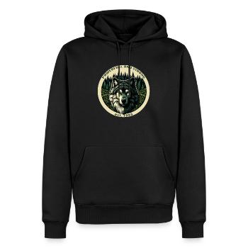 Gardien de la nature sauvage : Emblème d’héritage - Sweat à capuche Premium bio Homme - noir - Devant - Nico (187cm)