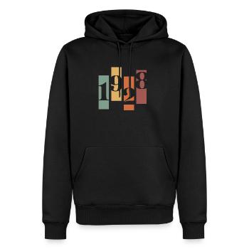 1928 vintage rétro - Sweat à capuche Premium bio Homme - noir - Devant - Nico (187cm)