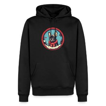 Französische Bulldogge Hund Weihnachten, Liebeshunde - Männer Premium Bio Hoodie - Schwarz - Vorne - Nico (187cm)