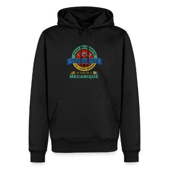 MECANIQUE - Sweat à capuche Premium bio Homme - noir - Devant - Nico (187cm)