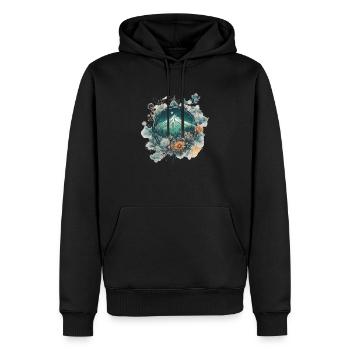 Wonderful World - Männer Premium Bio Hoodie - Schwarz - Vorne - Nico (187cm)