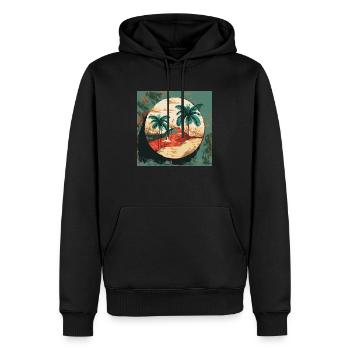 Palmiers à Cuba - Sweat à capuche Premium bio Homme - noir - Devant - Nico (187cm)