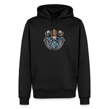 viking odin thor valhalla - Sweat à capuche Premium bio Homme - noir - Devant - Nico (187cm)
