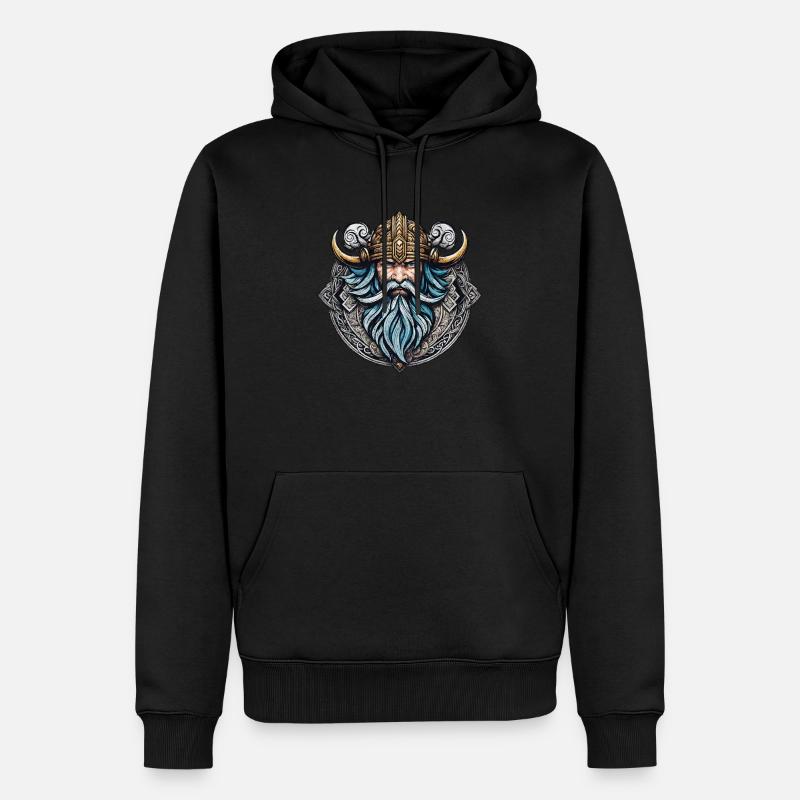 viking odin thor valhalla - Sweat à capuche Premium bio Homme - noir