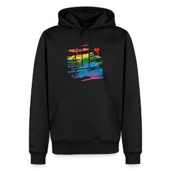 Musique - Sweat à capuche Premium bio Homme - noir - Devant - Nico (187cm)