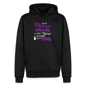 Mamie suportive - Sweat à capuche Premium bio Homme - noir - Devant - Nico (187cm)