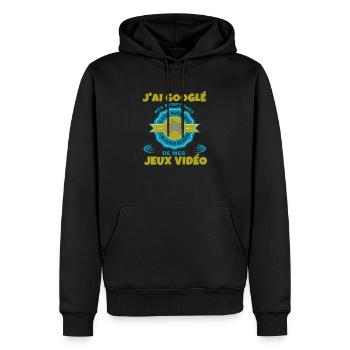 JEUX vidéo - Sweat à capuche Premium bio Homme - noir - Devant - Nico (187cm)