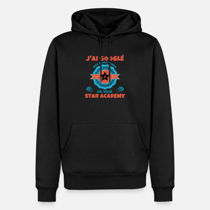 Star academy - Sweat à capuche Premium bio Homme - noir