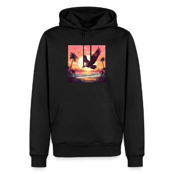 Seahawk Coucher de soleil - Sweat à capuche Premium bio Homme - noir - Devant - Nico (187cm)