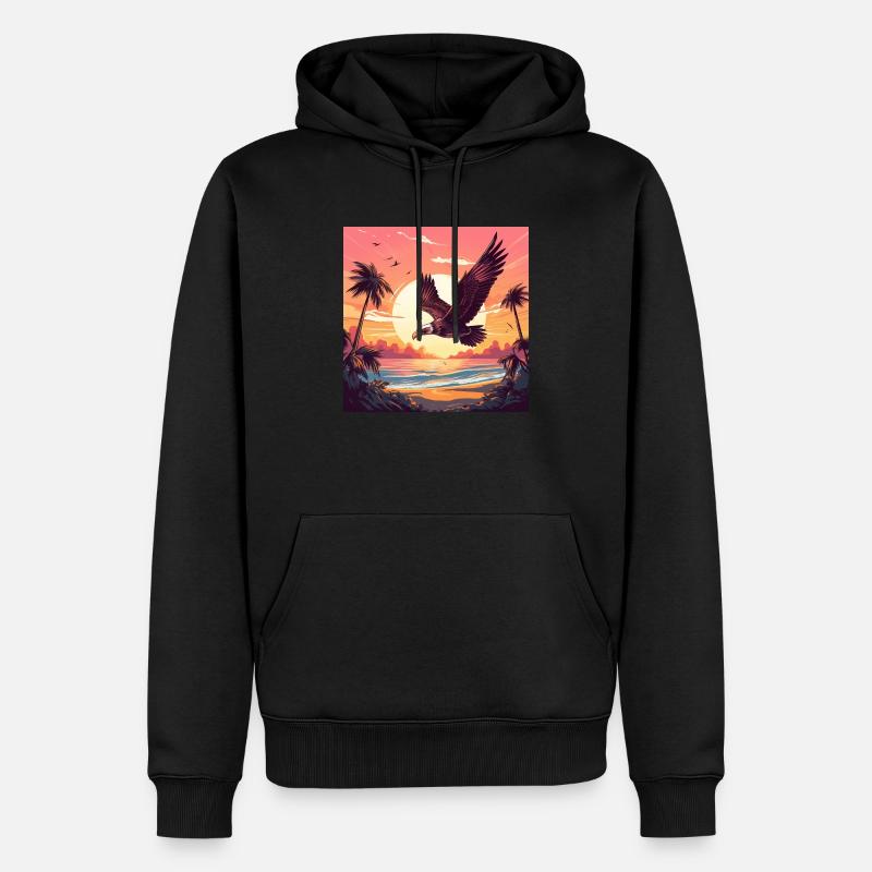 Seahawk Coucher de soleil - Sweat à capuche Premium bio Homme - noir