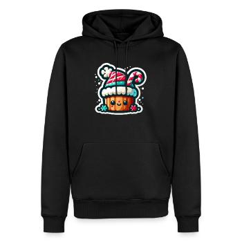Weihnachtsmützen-Cupcake: Ein süßer Weihnachtsgenuss! - Männer Premium Bio Hoodie - Schwarz - Vorne - Nico (187cm)