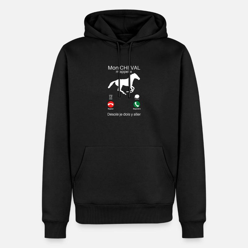 Mon cheval m'appelle - Sweat à capuche Premium bio Homme - noir