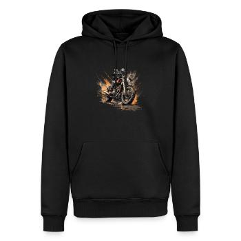 Des motifs de moto uniques pour les motards - Sweat à capuche Premium bio Homme - noir - Devant - Nico (187cm)