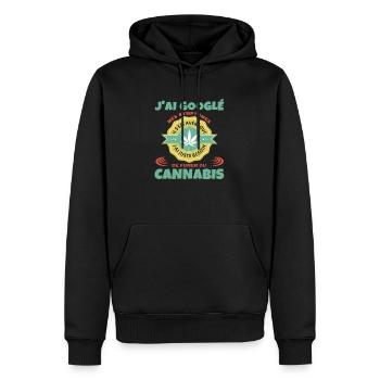 Cannabis - Sweat à capuche Premium bio Homme - noir - Devant - Nico (187cm)