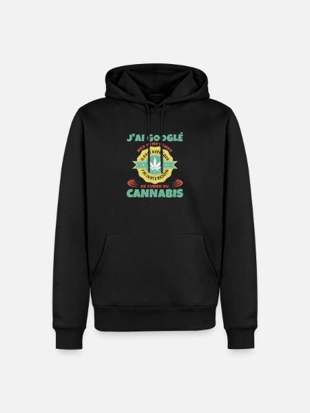 Cannabis - Sweat à capuche Premium bio Homme - noir