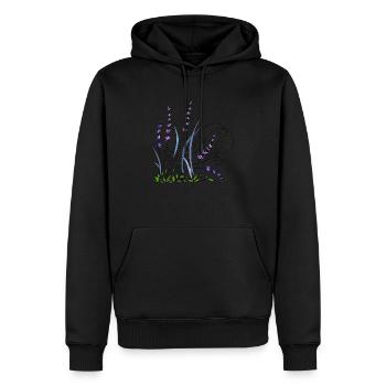 Lavande - Sweat à capuche Premium bio Homme - noir - Devant - Nico (187cm)