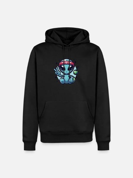 Friendly cartoon alien - Men’s Premium Organic Hoodie - black