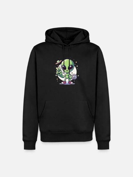Cartoon Alien - Men’s Premium Organic Hoodie - black