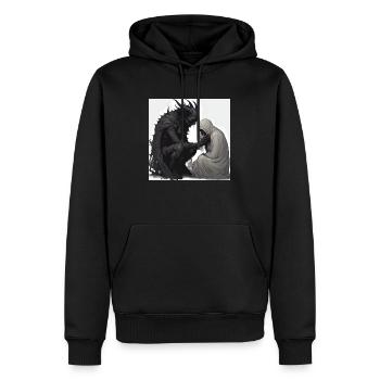 Dicton ésotérique de l’espace extra-atmosphérique - Sweat à capuche Premium bio Homme - noir - Devant - Nico (187cm)