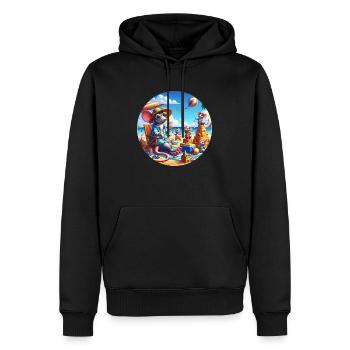 Ratten am Strand - Männer Premium Bio Hoodie - Schwarz - Vorne - Nico (187cm)