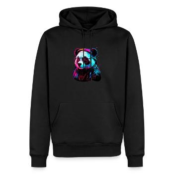Panda-Hipster - Männer Premium Bio Hoodie - Schwarz - Vorne - Nico (187cm)