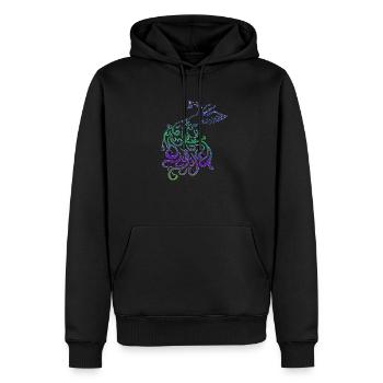 pfau tribalregenbogen elegant geschenk vogel fun - Männer Premium Bio Hoodie - Schwarz - Vorne - Nico (187cm)