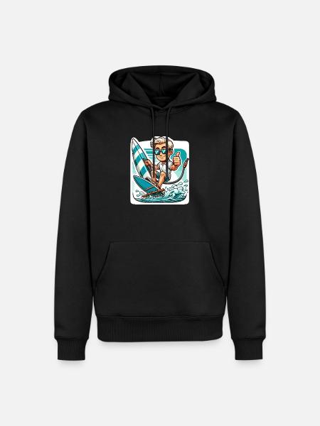 Surf - Sweat à capuche Premium bio Homme - noir