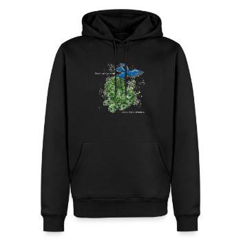 oiseau paon art déco simple dicton drôle étincelles - Sweat à capuche Premium bio Homme - noir - Devant - Nico (187cm)