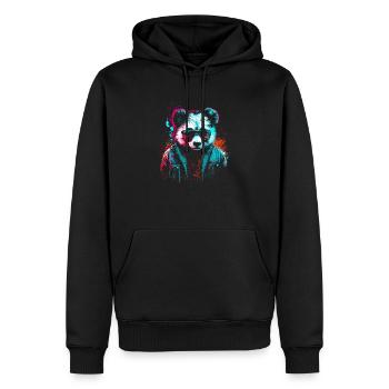 Cyberpunk panda - Men’s Premium Organic Hoodie - black - Front - Nico (187cm)