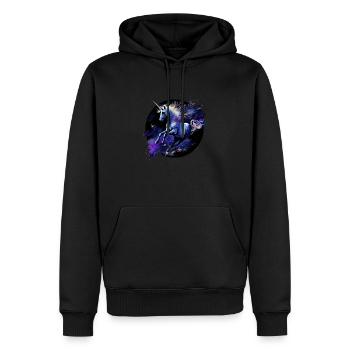 Licorne - Sweat à capuche Premium bio Homme - noir - Devant - Nico (187cm)