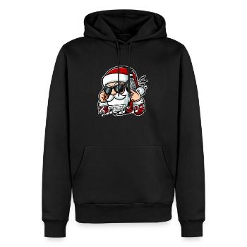 Santa loves Music - Men’s Premium Organic Hoodie - black - Front - Nico (187cm)