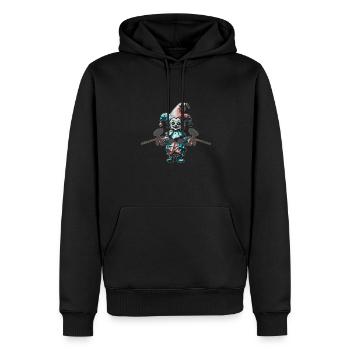 Impression de bouffon d’horreur paintballred embroydyred - Sweat à capuche Premium bio Homme - noir - Devant - Nico (187cm)