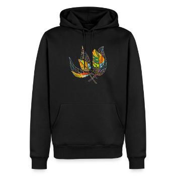 Liste - Männer Premium Bio Hoodie - Schwarz - Vorne - Nico (187cm)