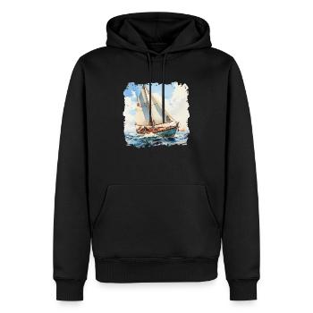 Eine Segelyacht ist ein Sportboot - Männer Premium Bio Hoodie - Schwarz - Vorne - Nico (187cm)