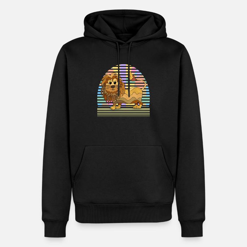 Lion - Sweat à capuche Premium bio Homme - noir