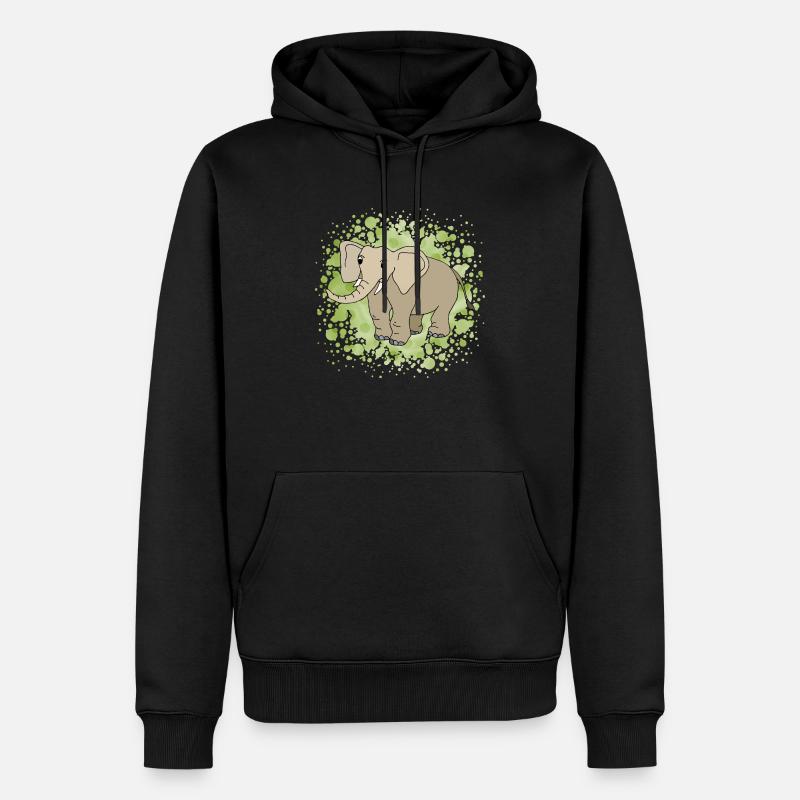 Éléphant - Sweat à capuche Premium bio Homme - noir