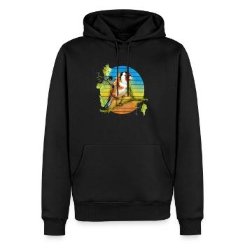 Oiseau coloré - Sweat à capuche Premium bio Homme - noir - Devant - Nico (187cm)