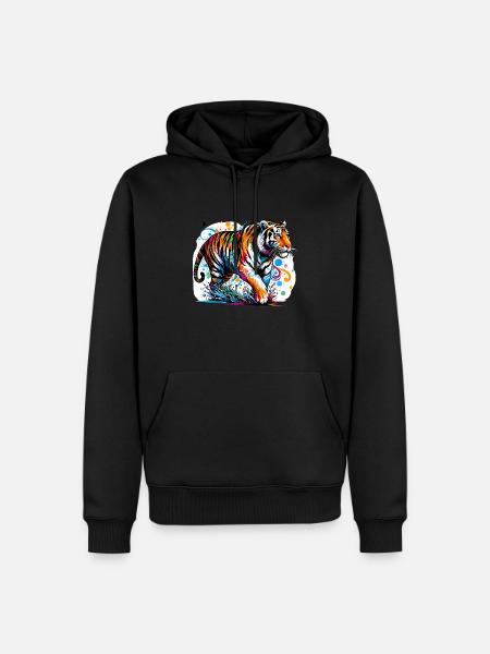 Majestic Tiger - Men’s Premium Organic Hoodie - black