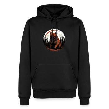 Ours sauvage - Sweat à capuche Premium bio Homme - noir - Devant - Nico (187cm)