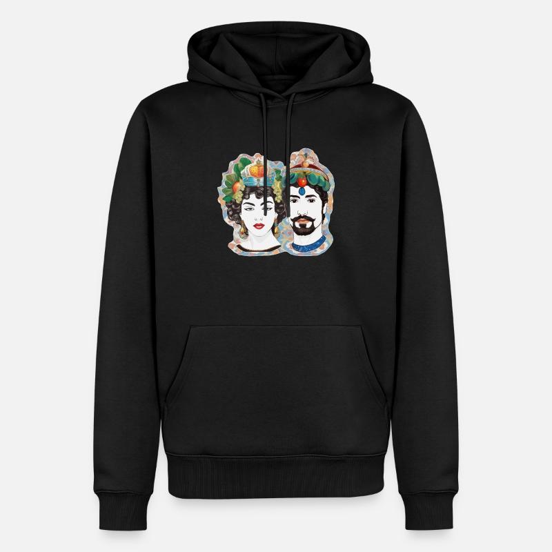 teste di moro - Männer Premium Bio Hoodie - Schwarz