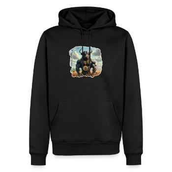 Bitcoin Bullrun - Männer Premium Bio Hoodie - Schwarz - Vorne - Nico (187cm)